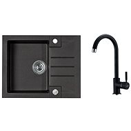 ALVEUS Rock 30 G - 91 Black + ALVEUS AM 120 Black 91 - Kitchen Sink and Tap Set