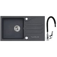 ALVEUS GALAPAGOS 30 + Supple Tap Assembly, Black 91 - Kitchen Sink and Tap Set