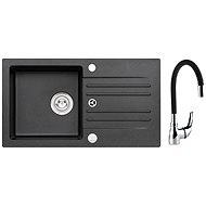 ALVEUS Cortina 140 + ALVEUS Supple 91 Black - Kitchen Sink and Tap Set