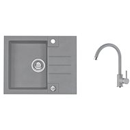 ALVEUS Rock 30 + Tonia 81 G Tap Set, Concrete - Kitchen Sink and Tap Set