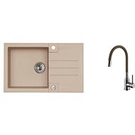 Alveus Rock 130 55 + Mintas beige CHR - Kitchen Sink and Tap Set