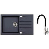 Alveus Rock 130 91 + Mintas Black BRS - Kitchen Sink and Tap Set