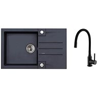 Alveus Rock 130 91 + Mintas Black MAT - Kitchen Sink and Tap Set