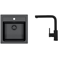 Alveus Atrox 20 91 + battery Zeos-P black HU Black Addition - Kitchen Sink and Tap Set