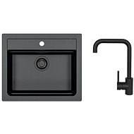 Alveus Atrox 30 91 + mixer OZ Black HU Black Addition - Kitchen Sink and Tap Set