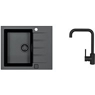Alveus Cadit 10 91 + battery OZ Black HU Black Addition - Kitchen Sink and Tap Set