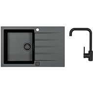 Alveus Cadit 20 91 + battery OZ Black HU Black Addition - Kitchen Sink and Tap Set
