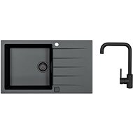 Alveus Cadit 40 91 + battery OZ Black HU Black Addition - Kitchen Sink and Tap Set