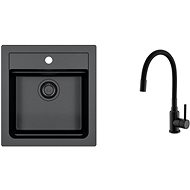 Alveus Atrox 20 91 + baterie Mintas Black Addition - Kitchen Sink and Tap Set