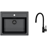Alveus Atrox 30 91 + baterie Mintas Black Addition - Kitchen Sink and Tap Set