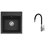 Alveus GEM 10 91 + battery Mintas black BRS - Kitchen Sink and Tap Set