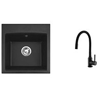 Alveus GEM 10 91 + battery Mintas black MAT - Kitchen Sink and Tap Set