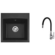 Alveus GEM 10 91 + battery Mintas black CHR - Kitchen Sink and Tap Set