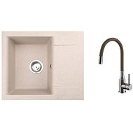 Alveus GEM 20 55 + mixer Mintas beige CHR - Kitchen Sink and Tap Set