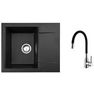 Alveus GEM 20 91 + battery Mintas black CHR - Kitchen Sink and Tap Set