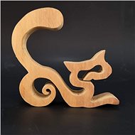 AMADEA Wooden Cat, Solid Wood, 15x13,5x3cm - Decoration