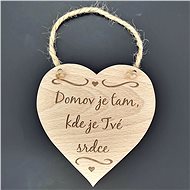 AMADEA Wooden Heart with the Inscription "Home is where your Heart is". Solid Wood, 16 x 15cm - Decoration