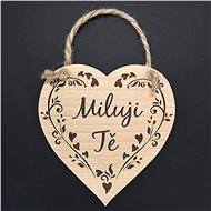 AMADEA Wooden Heart with the Inscription "I love you" Solid Wood, 16 x 15cm - Decoration