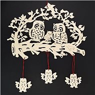 AMADEA Wooden Owl Hanging 23cm - Decoration