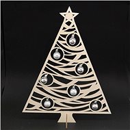 AMADEA Wooden 3D tree with balls, height 48 cm - Christmas Decoration