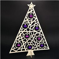 AMADEA Wooden 3D tree with balls, height 48 cm - Christmas Decoration