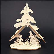 AMADEA Wooden 3D Nativity Scene, 12cm - Christmas Decoration