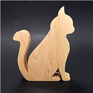 AMADEA Wooden Decoration of Sitting Cat, Solid Wood, 15x12,5x2,5 - Decoration
