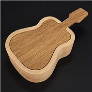 Amadea Wooden Box in the Shape of a Guitar, Solid Wood, 12.5x7x3cm - Wooden Box