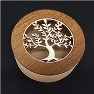 Amadea Wooden Round Box with Insert - Tree, Solid Wood, 8x3cm - Wooden Box