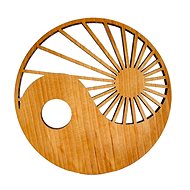 AMADEA Wooden coaster round yin-yang, solid wood, diameter 10 cm - Coaster