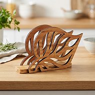 AMADEA Wooden napkin holder in leaf shape, solid alder, 14x8,5x3,5 cm - Napkin Holders