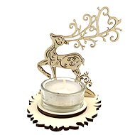 AMADEA Wooden Candlestick Deer, Height 10cm - Candlestick