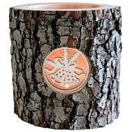 AMADEA Candlestick made of Bark Trunk with Insert - Bells, Solid Wood, Height 12cm - Candlestick