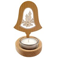 AMADEA Wooden Candlestick Bell with Insert - Candles, Solid Wood, Height 10cm - Candlestick