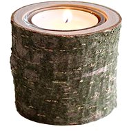 AMADEA Wooden Candlestick Bark Trunk, Solid Wood, Height 6cm - Candlestick