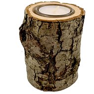 AMADEA Wooden Candlestick Bark Trunk, Solid Wood, Height 10cm - Candlestick