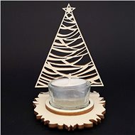 AMADEA Wooden Candlestick Sapling, 10cm - Candlestick