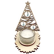 AMADEA Wooden Candlestick Sapling with Decorations, 10cm - Candlestick
