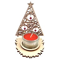 AMADEA Wooden Candlestick Sapling with Decorations, 10cm - Candlestick