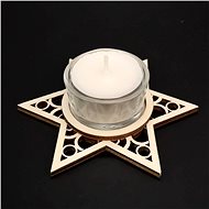 AMADEA Wooden Candlestick Star, Diameter 11cm - Candlestick