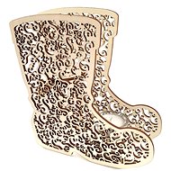 AMADEA Wooden Candlestick Shoe, 20cm - Candlestick