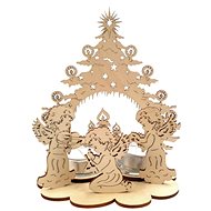 AMADEA Wooden Candlestick Tree with Angels, 20cm - Candlestick