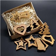 AMADEA Christmas set of 8 solid wood ornaments + box - Christmas Ornaments