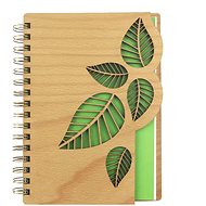 AMADEA Wooden Notebook A5 - Leaves - Journal