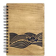 AMADEA Wooden Notebook A5 - Sea Stripe - Journal