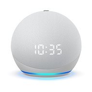 Amazon Echo Dot 4. generációs Glacier White órával - Hangsegéd