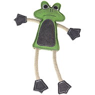 animALL Frog leather with ropes coloured 33 cm - Dog Toy
