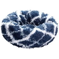 animALL Bed plush round, blue-white - Pet Bed