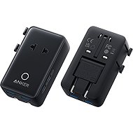 Anker Nano 20W 2xUSB-C, 2xUSB, with adapters for UK/US/AU/EU sockets black - Travel Adapter