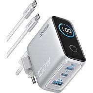Anker 100W, 2xUSB-C, 1xUSB silver - Wall Charger